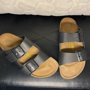 Black Leather Birkenstocks Birks Sandals Shoes